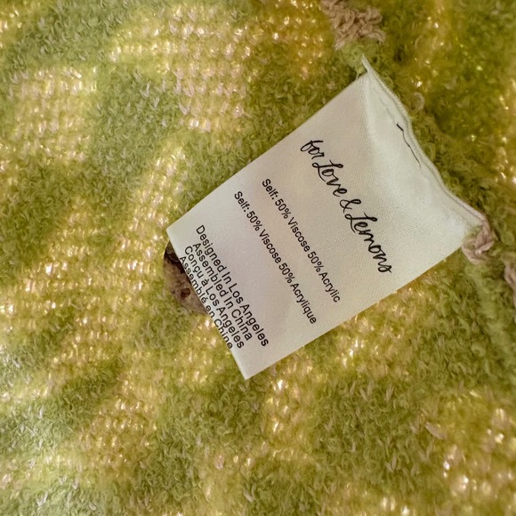 For Love Lemons Simone Green tan Houndstooth Knit Sweater Vest Size 1X - Picture 8 of 8